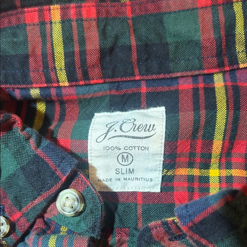 J. Crew Slim Men's Multicolor Plaid Button Down Shirt - Picture 2 of 2
